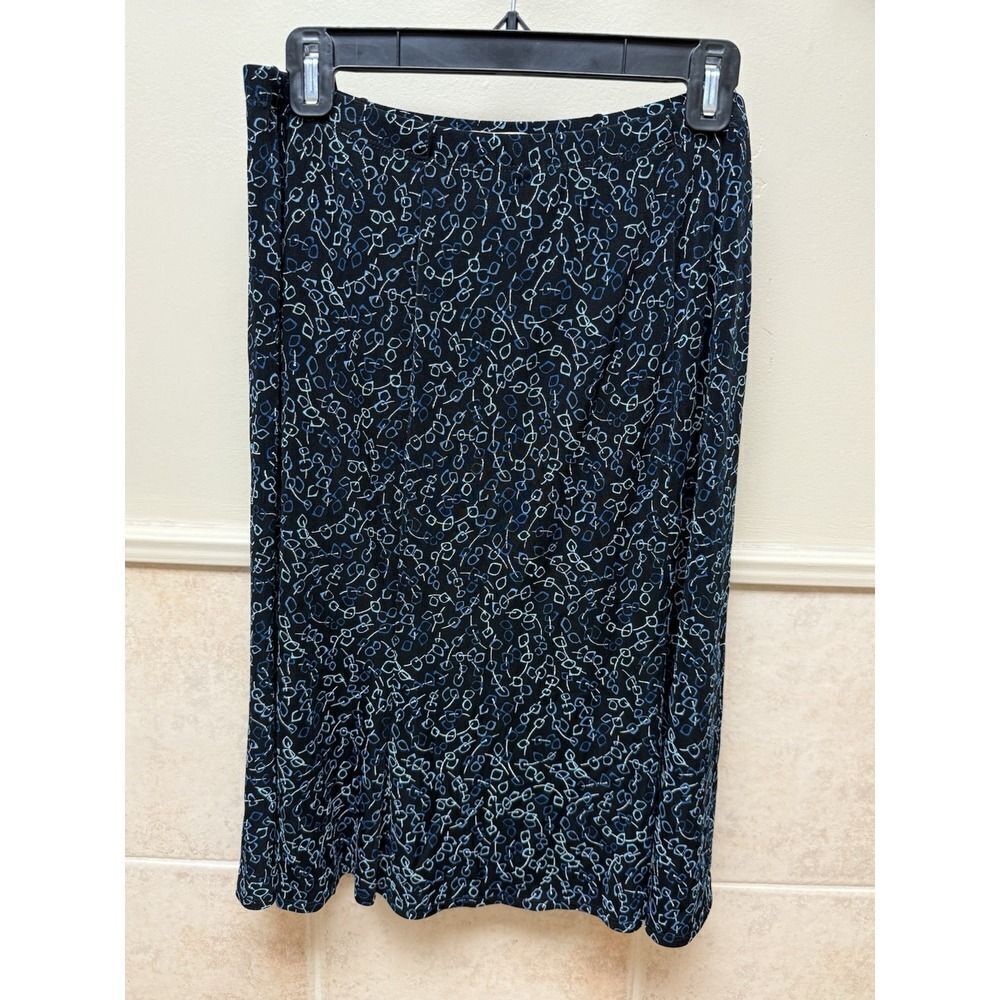 Choices Vintage Womens Petite A Line Skirt. Black With Designs. Sz PL - Picture 2 of 8